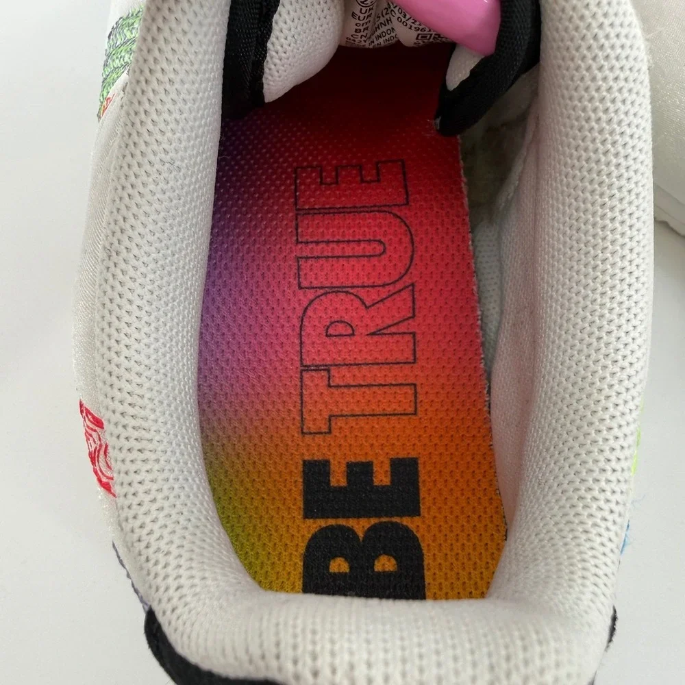 Nike Cortez Be True Rainbow Swoosh White Retro Y2K Sneakers Youth 2.5Y